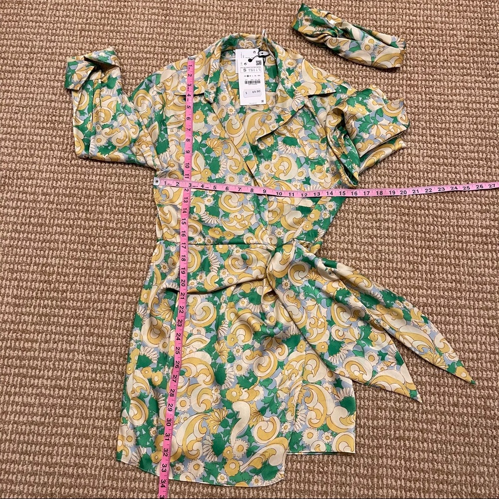 Zara Printed Dress with Headband Small NWT - Picture 10 of 11